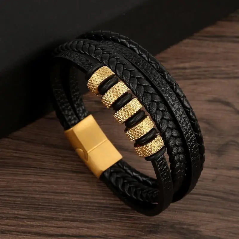 Men’s Multi-Layer Leather Bracelet