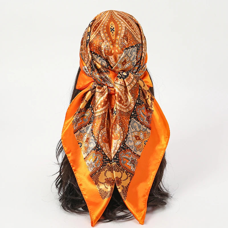 Elegant Satin Square Scarf