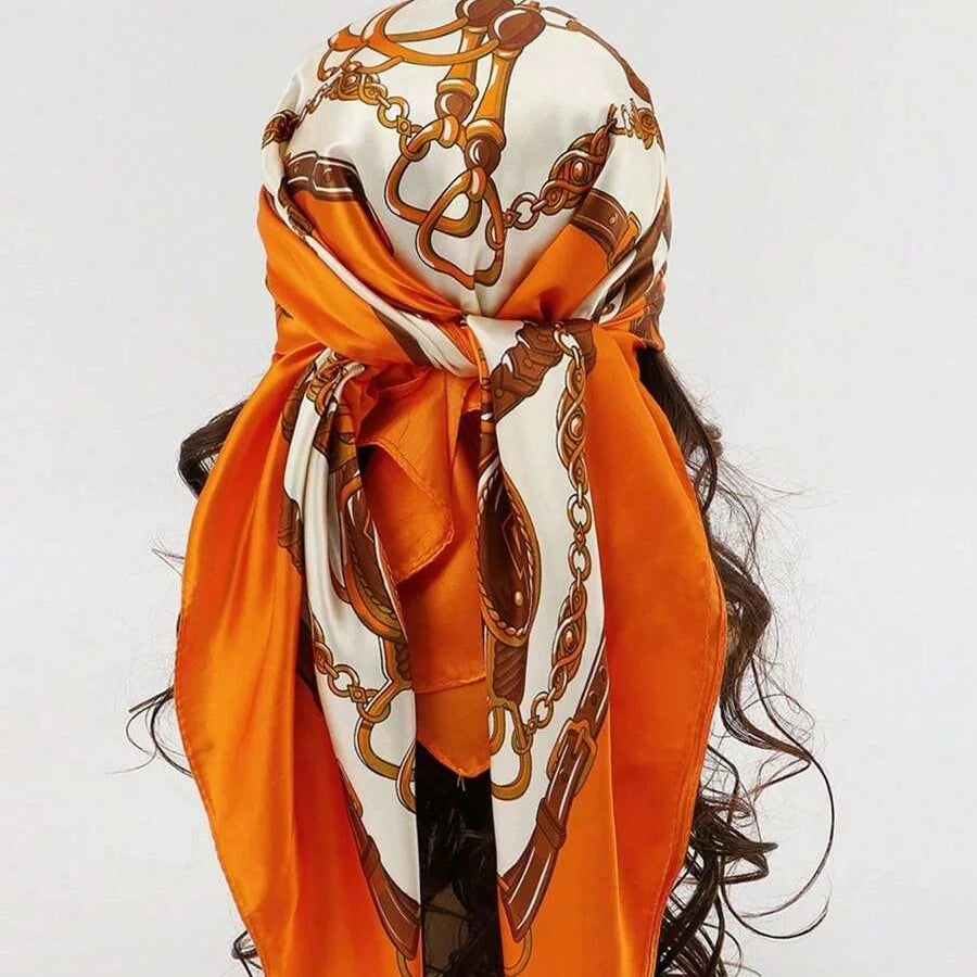 Elegant Satin Square Scarf