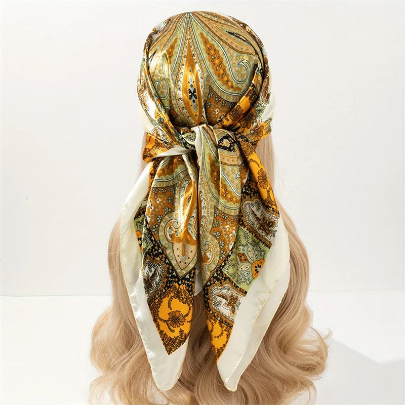Elegant Satin Square Scarf